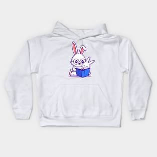 Rabbit Mother And Baby Rabbit Reading Book Kids Hoodie